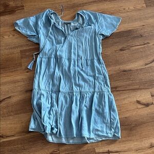 Style & Co. Powder Blue Tiered Tie-Front Dress